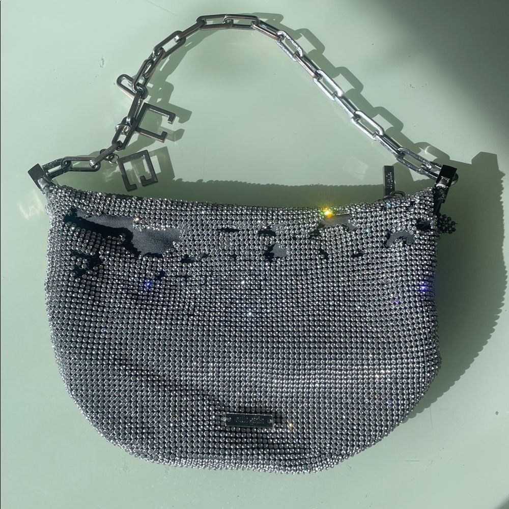 Silver Crystal Embellished Cult Gaia Bag